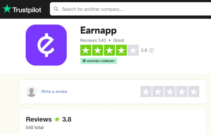 earnapp trustpilot