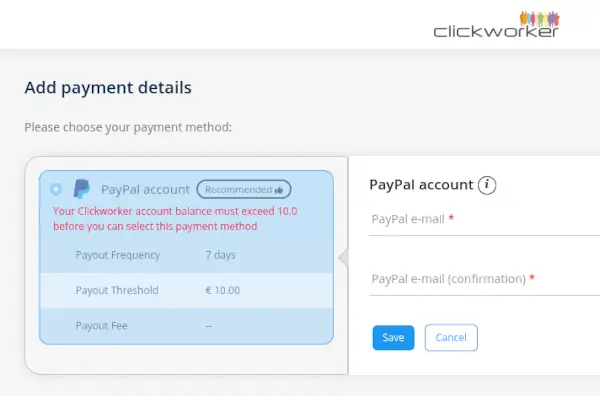 clickworker payment